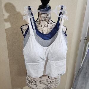 Nautica 3pk active athletic workout lounge bras bralettes plus‎ size large new